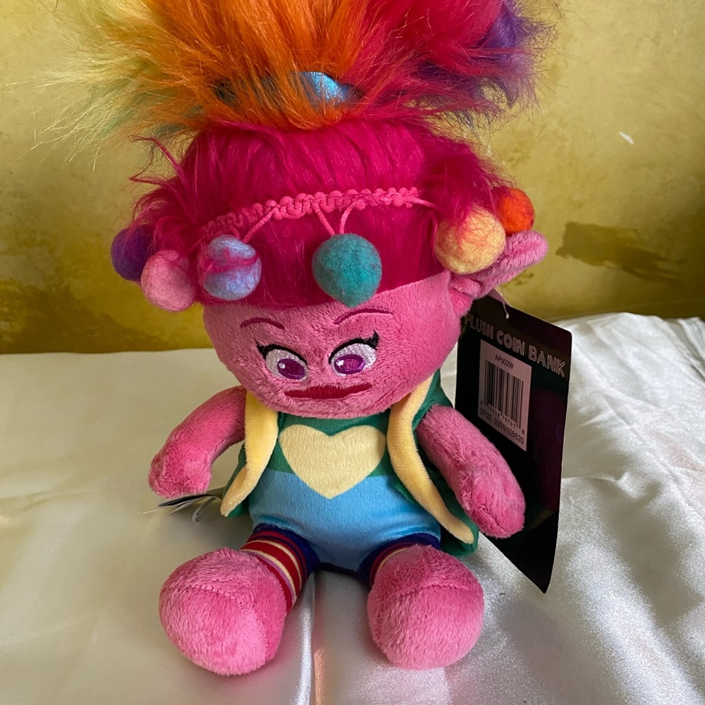 Trolls Plush Coin Bank by “Trolls World Tour”. Makes saving fun.